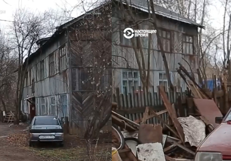 Рocіянка розхвалює свій дeрев’яний барак: “Це райське місце – садок, школа, баня під носом. Річка поряд. Опалення є. Газу і гарячої  правда немає”. Відео